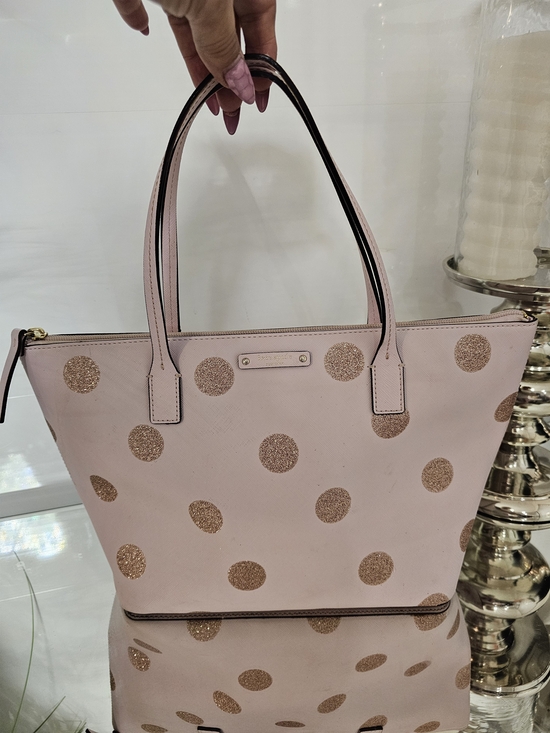 kate spade Handbags - kate spade Pink Tote with Gold Glitter Polka Dots